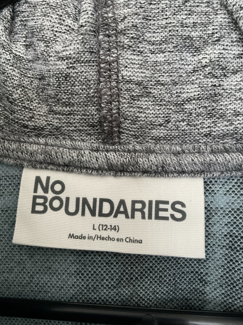 No Boundaries Plaid Hooded Jacket Shacket Blue Gray Women Large Cozy - Picture 3 of 10